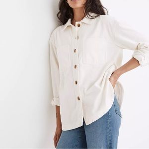 Madewell Cream Button-Front Utility Shacket